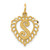 14k Heart Letter S Charm