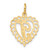 14k Heart Letter T Charm