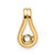 14k Holds 2.8mm stone, Teardrop Shape Slide Pendant Mounting