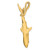 14K Hollow Polished 3-D Hanging Shark Pendant