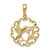 14K Hummingbird w/Flower in Frame Pendant