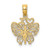 14K I HEART Butterfly Charm
