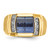 14k IBGoodman Men's Created Sapphire and 1/20 carat Diamond Complete Ring