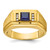 14k IBGoodman Men's Created Sapphire and 1/20 carat Diamond Satin Complete Ring - B5-0AEA623C-3902