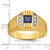 14k IBGoodman Men's Created Sapphire and 1/20 carat Diamond Satin Complete Ring - B5-BE53D58C-4191