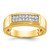 14k IBGoodman Men's Polished 2-Row 1/3 Carat AA Quality Diamond Ring