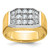 14k IBGoodman Men's Polished and Satin Cluster Ring Mounting