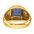 14k IBGoodman Men's Polished and Satin Created Sapphire and Diamond Complete Ring