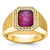 14k IBGoodman Men's Satin Ruby Doublet Stone and 1/4 carat Diamond Complete Ring