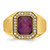 14k IBGoodman Men's Satin Ruby Doublet Stone and 1/4 carat Diamond Complete Ring