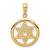 14K Jewish Chai In Star Of David Pendant