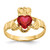 14k July CZ Birthstone Claddagh Ring