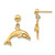 14K Jumping Dolphin Dangle Earrings - TE-565A8021-1404
