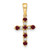 14k Lab Created Ruby and Diamond Cross Pendant
