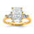 14k Lab Grown Diamond VS/SI+ G+ Radiant & Trillion 3 Stone Semi-mount Engagement Ring