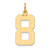 14k Large Brushed Diamond-cut  Number 8 Charm