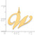 14k Large Fancy Script Letter W Initial Charm