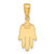 14K Large Solid Hamsa Pendant
