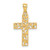 14K Leaf Cross Pendant