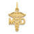 14k M.D. Caduceus Charm
