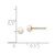 14k Madi K 3-4mm White Button Freshwater Cultured Pearl Stud Post Earrings with Silicone Backs