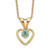 14k Madi K 3mm Blue Zircon Heart Birthstone Necklace