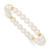 14k Madi K 4-5mm White Egg Shape Freshwater Pearl Beaded Stretch Bracelet