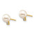 14k Madi K 4-5mm White Round Freshwater Cultured Pearl and .02 Carat Diamond Post Earrings with Silicone Backs
