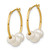 14k Madi K 5-7mm White Round Freshwater Cultured 3-Pearl Hoop Earrings