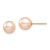 14k Madi K 7-8mm Pink Round Freshwater Cultured Pearl Stud Post Earrings with Silicone Backs