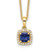 10k 1/10 carat Lab Grown Diamond VS/SI+ G+ and Created Sapphire Complete 18 inch Pendant Necklace