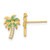 14k Madi K Green & Clear CZ Palm Tree Post Earrings