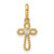 14k Madi K Polished and Twisted Fancy CZ Cross Childrens Charm / Pendant