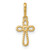 14k Madi K Polished and Twisted Fancy CZ Cross Childrens Charm / Pendant