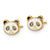 14k Madi K Polished Black and White Enameled Panda Childrens Post Earrings