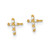 14k Madi K Polished CZ Cross Childrens Post Earrings