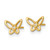 14k Madi K Polished CZ Open Butterfly Childrens Post Earrings