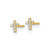 14k Madi K Polished Tiny CZ Cross Childrens Post Earrings