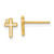 14k Madi K Polished White Enameled CZ Cross Childrens Post Earrings