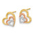 14k Madi K with Rose and White Rhodium Polished Heart Post Earrings