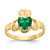 14k May CZ Birthstone Claddagh Ring