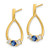 10k 1/3 carat Lab Grown Diamond VS/SI+ G+ and Created Sapphire Complete Dangle Teardrop Earrings