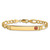 14K Medical Semi-Solid Chain/Solid Plate 37x6mm Off-Center Red Enamel Figaro Link 7 inch ID Bracelet