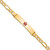 14K Medical Semi-Solid Chain/Solid Plate 38x9mm Centered Red Enamel Figaro Link 8 inch ID Bracelet