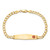 14K Medical Semi-Solid Chain/Solid Plate Soft Diamond Shape 34x8mm Off-Center Red Enamel Curb Link 7 inch ID Bracelet