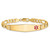14K Medical Semi-Solid Chain/Solid Plate Soft Diamond Shape 38x9mm Off-Center Red Enamel Figaro Link 8 inch ID Bracelet