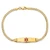14K Medical Solid Chain/Solid Plate 24x7mm Soft Diamond Shape Centered Red Enamel Curb Link 7 inch ID Bracelet - XM-093E7CF0-3215