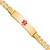 14K Medical Solid Chain/Solid Plate 40x10mm Centered Red Enamel Curb Link 8 inch ID Bracelet - XM-1A6D95F1-9706