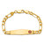 14K Medical Solid Chain/Solid Plate Soft Diamond Shape 38x9mm Off-Center Red Enamel Figaro Link 8 inch ID Bracelet