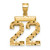 14k Medium Diamond-cut Number 22 Charm